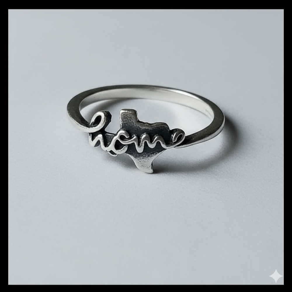Silver Texas Home Ring